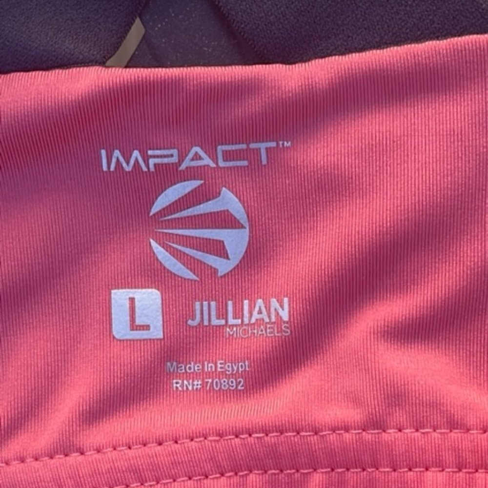 Impact by Jillian Michaels Womens Grey Pink Tank Top Built in Sport Bra Lrg NWOT - Picture 13 of 15